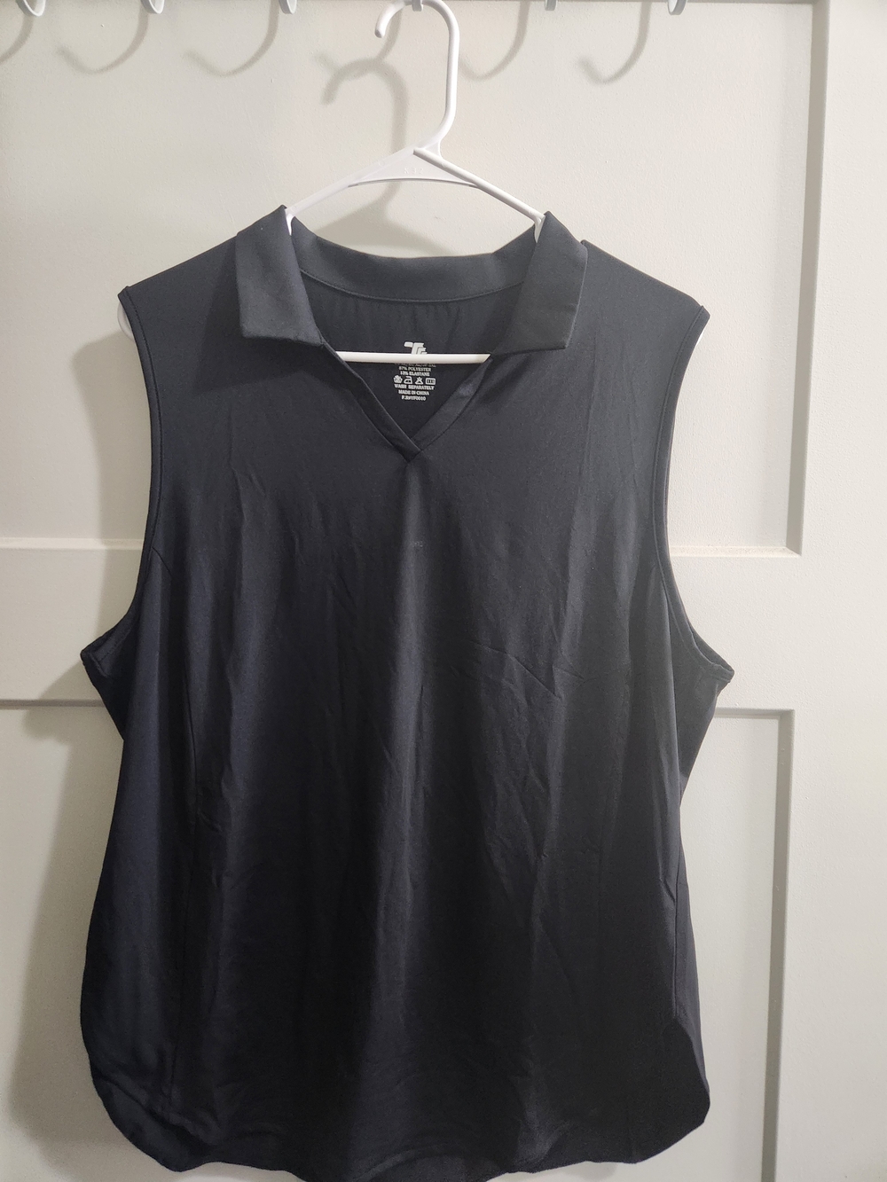 Black Sleeveless Cooling Polo Shirt -Size XL